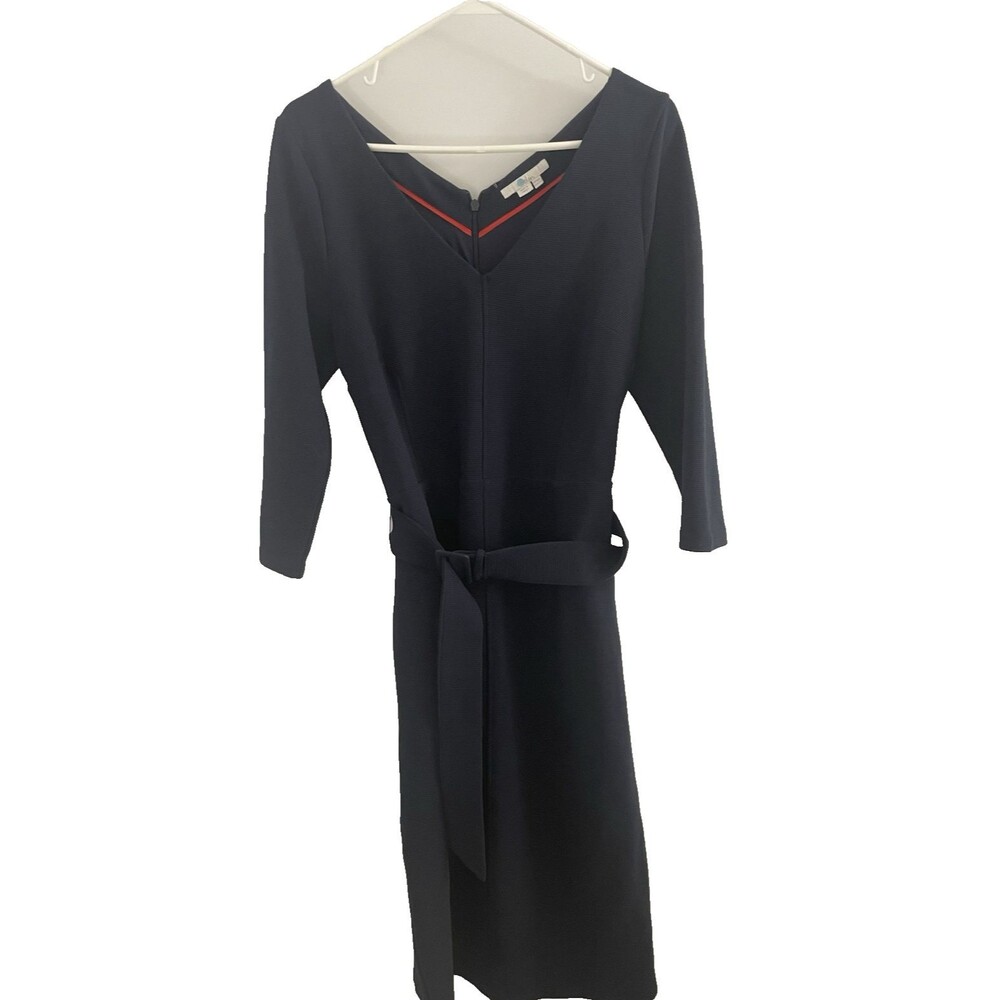 Boden Blue Midi Sheath Dress with V-Neck